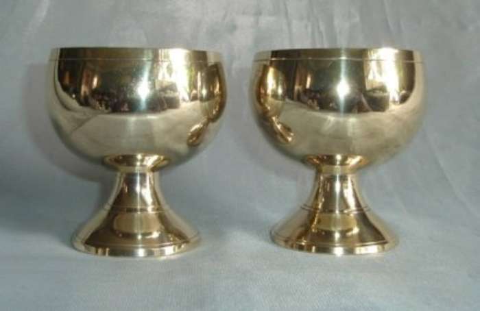 PAIR of BRASS CHALLICE from BLISFUL