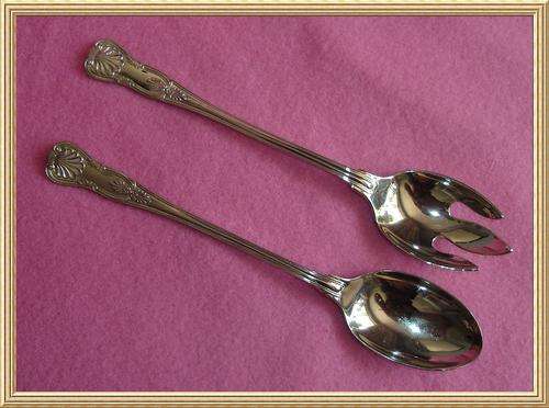 Kings Pattern Silver Plated Salad Servers from Blisful