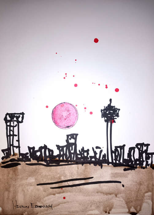 Hilton Edwards Abstract Art Painting - cityscape
