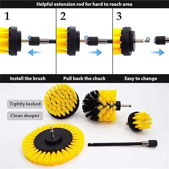 Drill Brush Power Scrubber Cleaning Brush Drill Scrub Brushes Kit (drill not included)