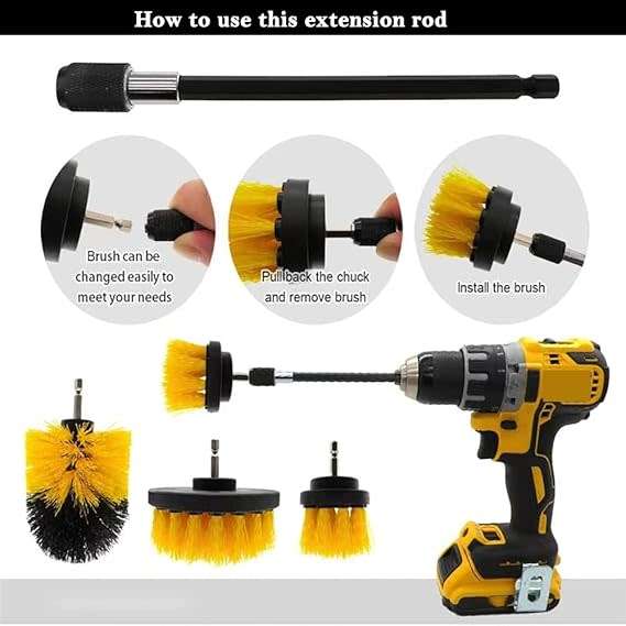 Drill Brush Power Scrubber Cleaning Brush Drill Scrub Brushes Kit (drill not included)