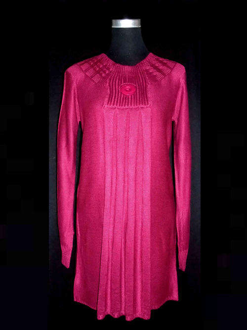 ELEGANT KNITTED DRESS MEDIUM VIOLET RED