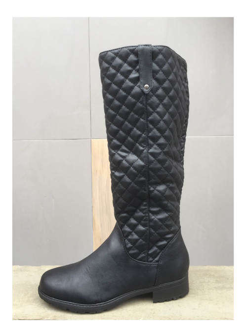 Diamond Lattice Pattern Wide Calf High Leg Boots Size 6