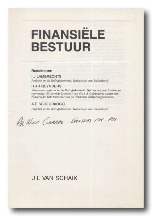 Finansiele Bestuur deur Reynders, Lambrechts, Scheurkogel (3e uitg 1985)
