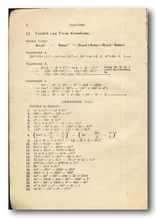 Algebra vir Senior Sertifikaat en Matrikulasie deur Dreyer en Schmidt (Juta 1940)
