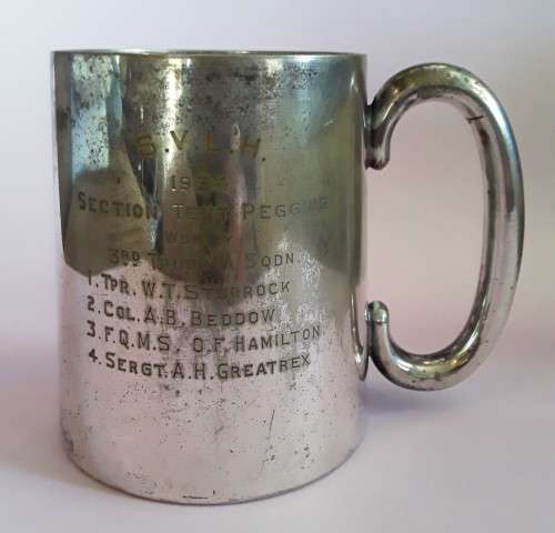 1934 Simla Valley Light Horse (S.V.L.H.) Silver Plated Trophy Mug.