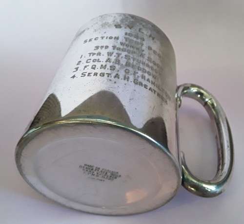1934 Simla Valley Light Horse (S.V.L.H.) Silver Plated Trophy Mug.