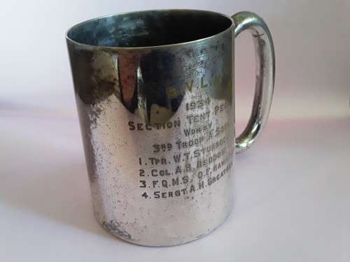 1934 Simla Valley Light Horse (S.V.L.H.) Silver Plated Trophy Mug.