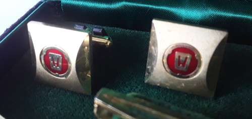 Original vintage 1960`s `Honda` cufflink, tie pin and tie tack promotional gift set with logo.