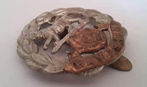 British Royal Hampshire Regiment Cap Badge.  Slide Intact.