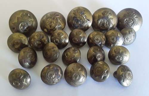 Set Of 22 Early Pre-1952 South African Police `Crown Over Star` Buttons. (Set 1 of 2)