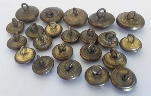Set Of 22 Early Pre-1952 South African Police `Crown Over Star` Buttons. (Set 1 of 2)