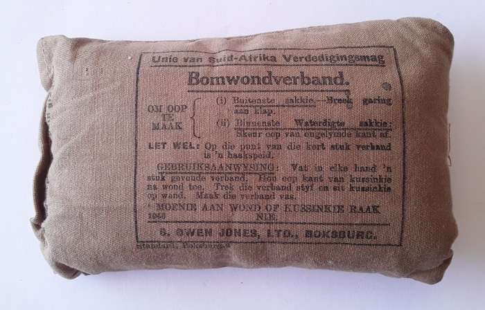 Rare WW2 Union Of SA Defence Force Shell Dressing & First Field Dressing. Dated 1940 and 1942.