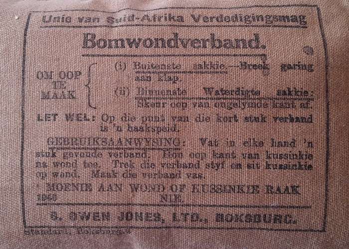 Rare WW2 Union Of SA Defence Force Shell Dressing & First Field Dressing. Dated 1940 and 1942.