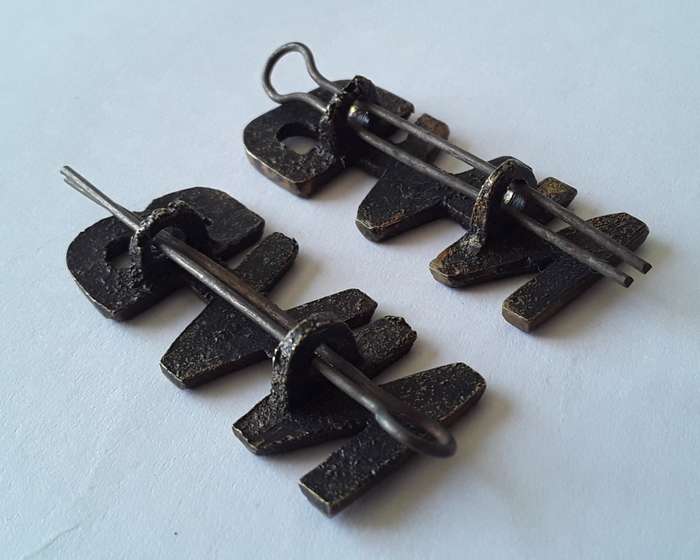 Pair SA WW2 National Volunteer Brigade Shoulder Titles. Lugs Intact.