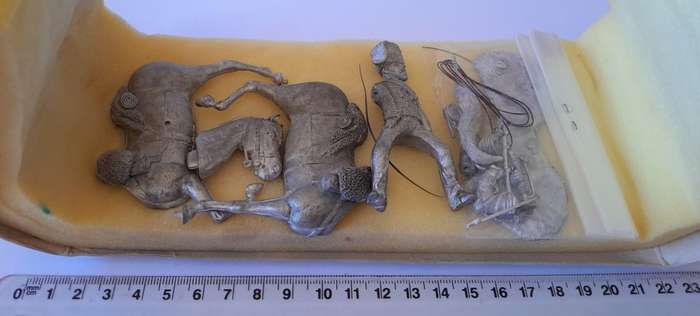 Vintage Mike French Metal Model Kit. Crimean War 1853-1856, Trumpeter, 11th Hussars.