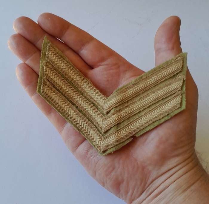 WW2 SA Airforce Sergeant`s Cloth Stripes.