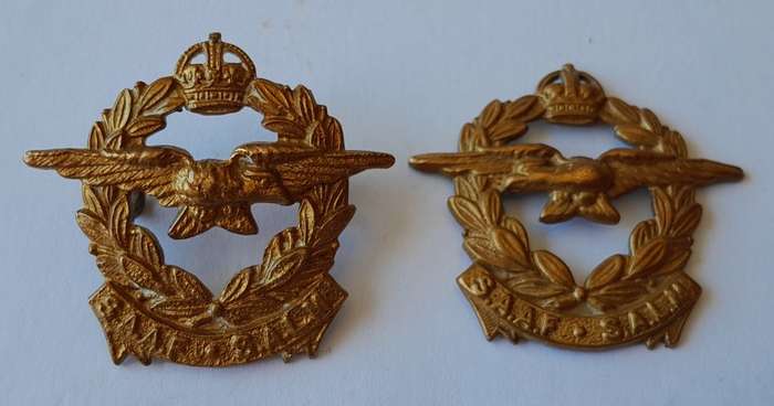 Pair of WW2 SA Airforce / SA Lugmag Collar Badges. 1 With Lugs Intact.