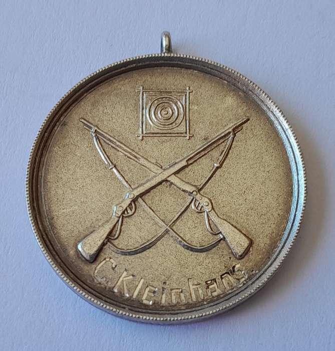 Solid Silver 1930 Shooting Fob Medal. Le Riche Beker. To C. Kleinhans.