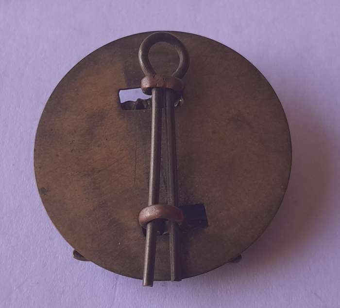 WW2 British Army Officers Rank Crown Badge With Backplate.  Lugs intact.