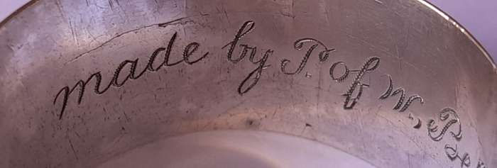Boer War POW Silver Napkin Ring `Pieter, Bellevue Camp, 1902`.