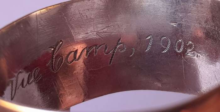 Boer War POW Silver Napkin Ring `Pieter, Bellevue Camp, 1902`.
