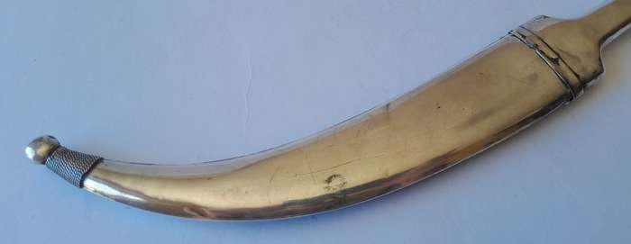 Antique Solid Silver Yemeni Ornate Dagger And Sheath.