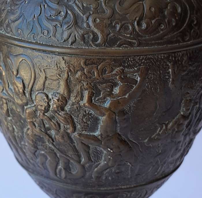1880`s French Renaissance Revival Patinated Bronze Ewer.