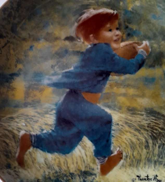 Vintage Plate By Viletta. `Touchdown` By Artist `Thornton Utz`. Signed And Dated. 22 cm.