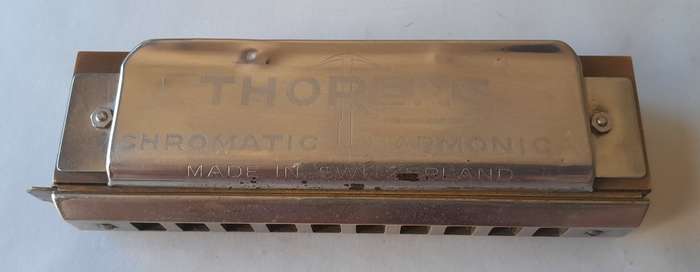 Vintage Swiss `Thorens` Chromatic Professional No. 10 Harmonica In Original Box.