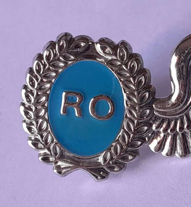 SA Air Force Radio Operator Metal Wing Badge. Pins Intact.