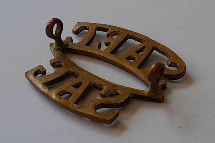 South Africa Engineer Corps Brass Title. Lugs Intact.