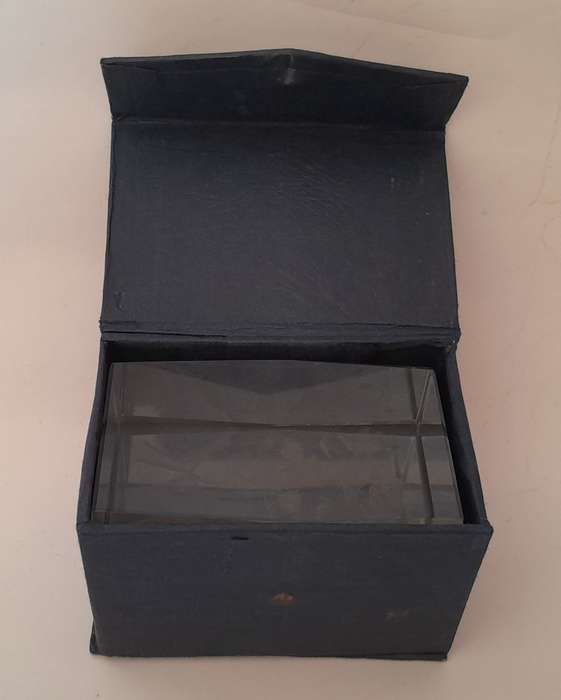 A Three-Dimensional Laser Etched Glass Crystal Paperweight In Original Case.