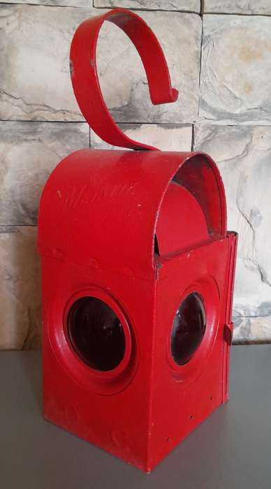 Vintage Metalix 4-sided Railway Paraffin Lamp. Original Container. No Burner.