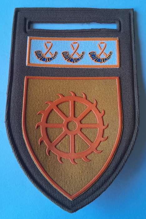Pair SADF Regiment De Wet Tupper Flashes.  Pins Intact.