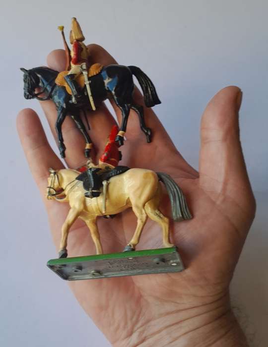 Pair `Britains` Cast Metal Mounted Soldiers. Circa 1988.