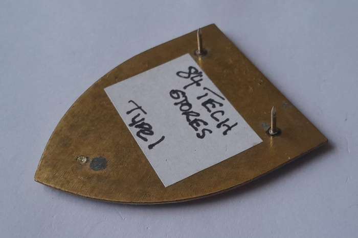 SADF 84 Technical Stores Depot Shoulder Flash.  2 Pins Intact.