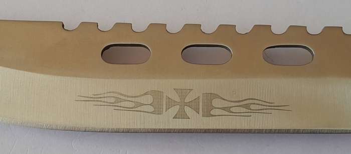 U.S.A. Saber Columbia 440C Tactical Knife with Belt Sheath.  30.5cm.