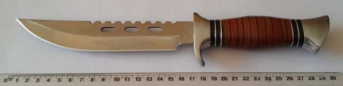 U.S.A. Saber Columbia 440C Tactical Knife with Belt Sheath.  30.5cm.