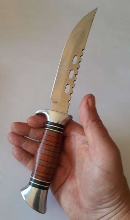 U.S.A. Saber Columbia 440C Tactical Knife with Belt Sheath.  30.5cm.