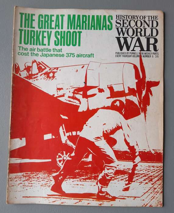 Vintage Purnell's "History Of The Second World War".  Marianas Turkey Shoot.