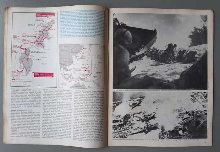 Vintage Purnell's "History Of The Second World War".  Marianas Turkey Shoot.