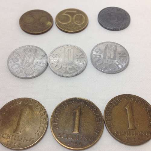 Collectible Austrian coins dated 1963 to 1976
