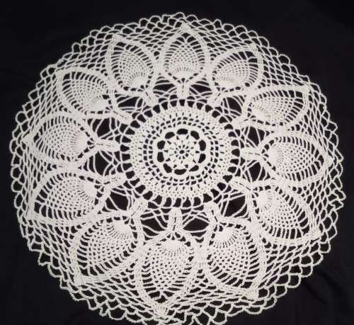 Stunningly detailed vintage hand crocheted doily in excellent condition