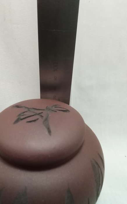 Stunning small vintage Purple clay Chinese Tea caddy