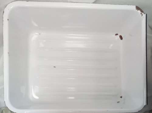 Vintage enamel fridge drawer