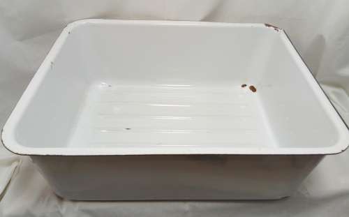 Vintage enamel fridge drawer