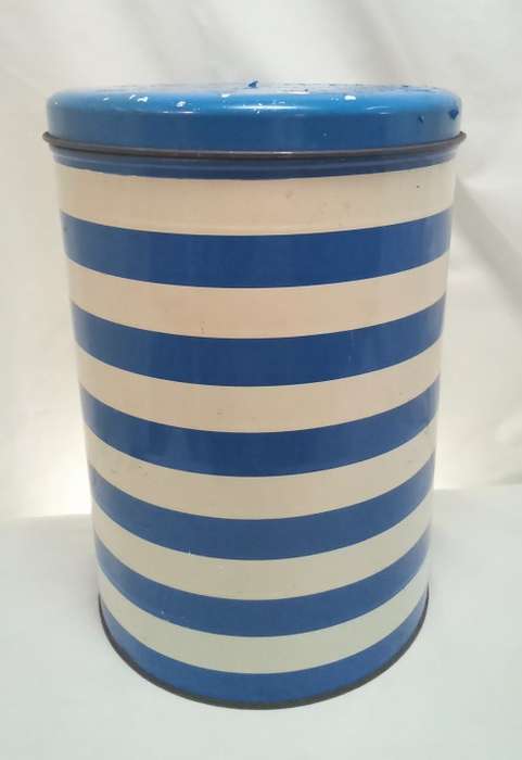 Vintage Blue striped Goodhope tin