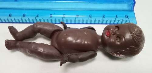 Two very cute vintage miniature plastic baby dolls - rare - Made in Italy