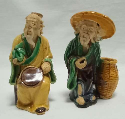 Two lovely small vintage mudmen